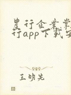 农行企业掌上银行app下载安装
