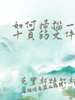 如何扫描一份几十页的文件到一个pdf