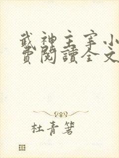 武神主宰小说免费阅读全文无删减