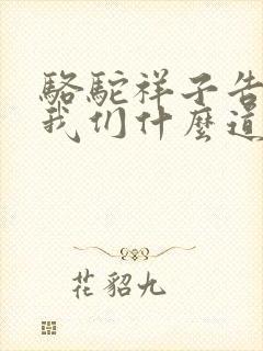 骆驼祥子告诉了我们什么道理