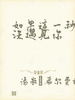 如果这一秒 我没遇见你
