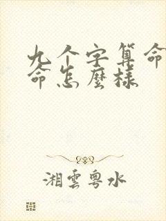 九个字算命的人命怎么样