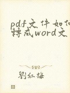 pdf文件如何转成word文件格式