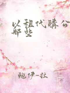 以租代购公司有哪些