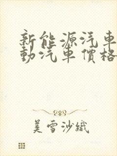 新能源汽车纯电动汽车价格