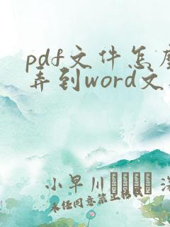 pdf文件怎么弄到word文档