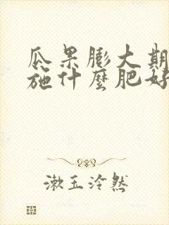 瓜果膨大期应该施什么肥好