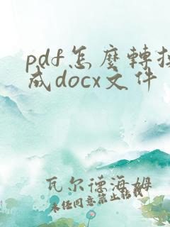 pdf怎么转换成docx文件