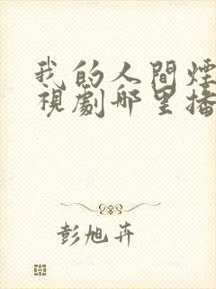 我的人间烟火电视剧哪里播放