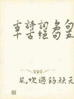 古诗词名句唯美千古绝句五言