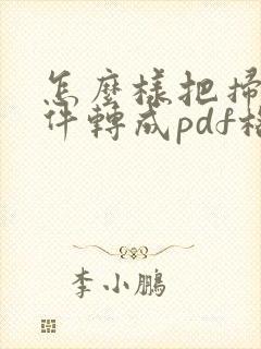怎么样把扫描文件转成pdf格式