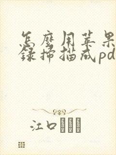 怎么用苹果备忘录扫描成pdf