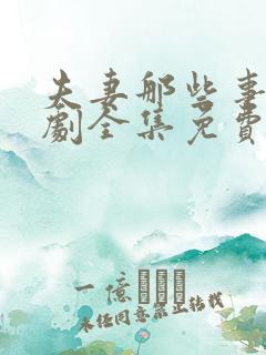 夫妻那些事电视剧全集免费观看完整版