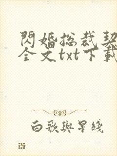 闪婚总裁契约妻全文txt下载