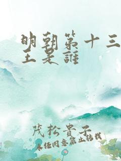 明朝第十三位帝王是谁