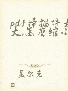 pdf扫描件太大,怎么缩小