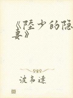 《陆少的隐婚甜妻》