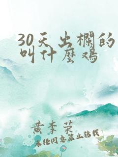 30天出栏的鸡叫什么鸡