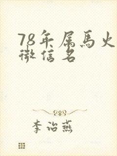 78年属马火命微信名