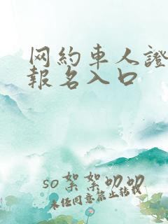网约车人证考试报名入口