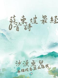 苏东坡最经典10首诗