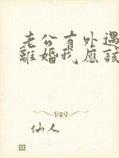 老公有外遇提出离婚我应该怎么办?