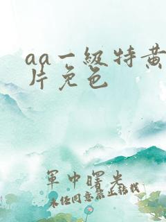 aa一级特黄大片免色