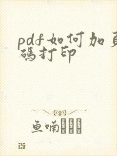 pdf如何加页码打印