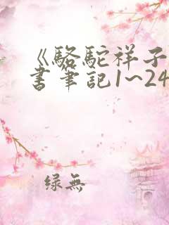 《骆驼祥子》读书笔记1~24篇