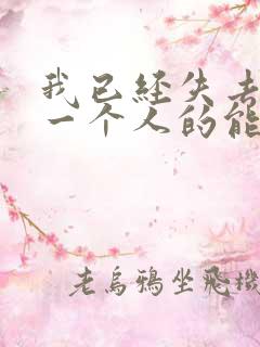 我已经失去了爱一个人的能力