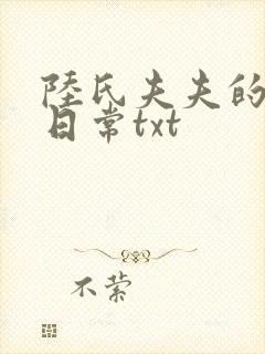陆氏夫夫的婚后日常txt