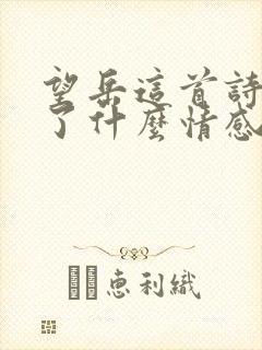 望岳这首诗表达了什么情感
