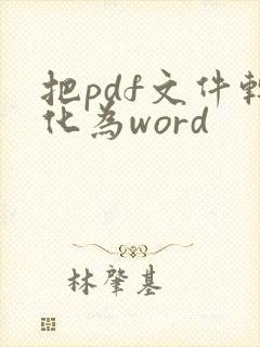把pdf文件转化为word