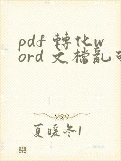 pdf 转化word 文档乱码了怎么办?