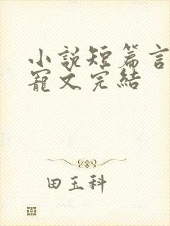 小说短篇言情甜宠文完结
