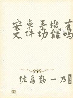 安卓手机有扫描文件功能吗