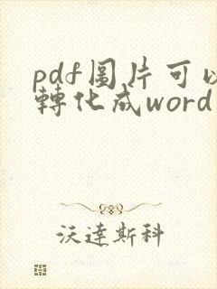 pdf图片可以转化成word