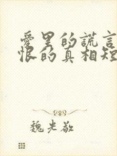 爱里的谎言,仇恨的真相短剧免费看