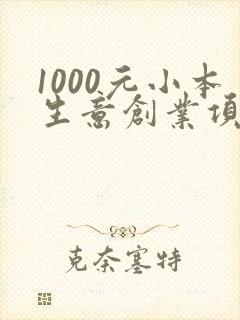 1000元小本生意创业项目女人