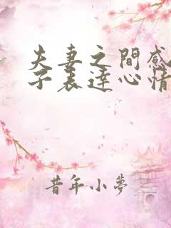 夫妻之间感情句子表达心情短句