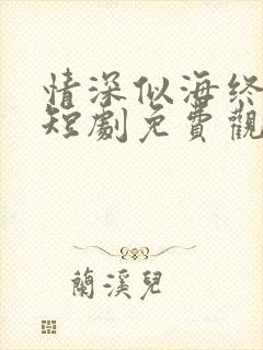 情深似海终成空短剧免费观看全集大结局