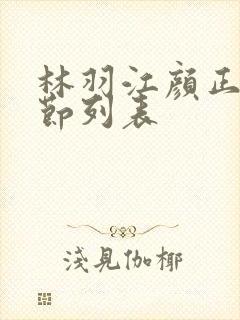 林羽江颜正版章节列表
