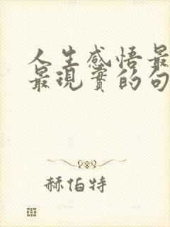 人生感悟最精辟最现实的句子