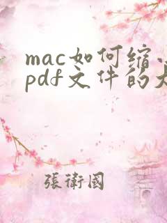 mac如何缩小pdf文件的大小