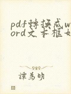 pdf转换成word文本框如何去掉