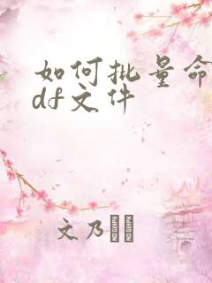 如何批量命名pdf文件