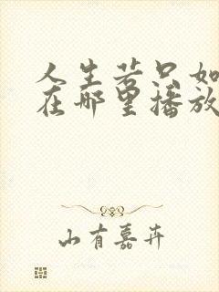 人生若只如初见在哪里播放