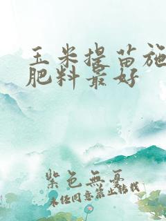 玉米提苗施什么肥料最好