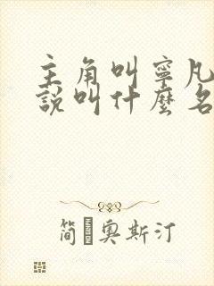 主角叫宁凡的小说叫什么名字