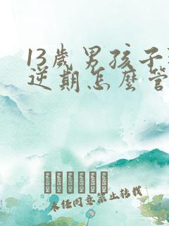 13岁男孩子叛逆期怎么管教最合适